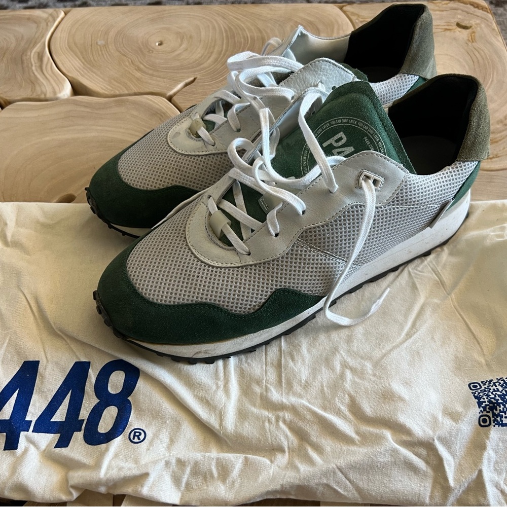 P448 Men's Green and White Sneakers